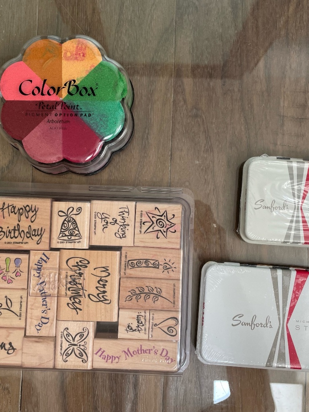 Mixed Set of Rubber Stamps and Stamp Pads